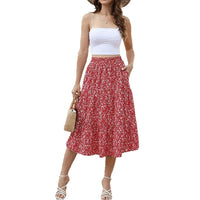 Bestselling Floral-print Vacation Casual Skirt With Real Pockets
