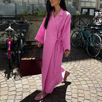 Women's Long-sleeve Lace-up Dress