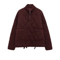 Womens Casual Relaxed-fit Retro Cotton Coat With A Stand-up Collar