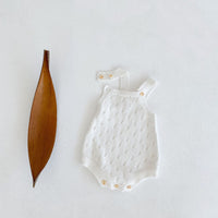 Male And Female Baby Hollow Strap Romper Knitted Wool Jumpsuit