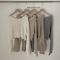 Off-neck Casual Sun-proof Blouse Thin Knitted Top