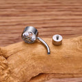Double-headed Zircon Puncture Internal Thread Titanium Alloy Navel Stud