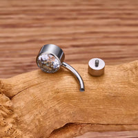 Double-headed Zircon Puncture Internal Thread Titanium Alloy Navel Stud