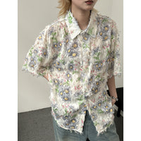 Three-dimensional Jacquard Tassel Short-sleeved Shirt Summer Design Sense