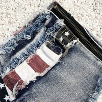 Night club women's sexy national flag low waist hole