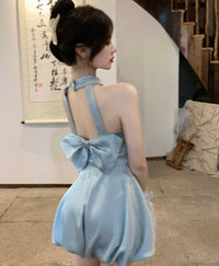 Women's Blue Halter Casual Jumpsuit