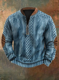 Mens Digital-Print Half-Zip Hoodie