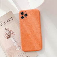Simple short flannel phone case