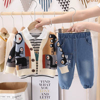Boys sweater knitted cardigan suit