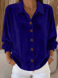 Womens Multi-Color Velvet Cardigan With Long Sleeves For Casual Wear