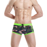 Men's Fashion Light Breathable Low Waist Camouflage Swimming Trunks