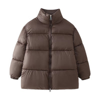 Women's Fashion Simple And Versatile Hoodless Stand Collar Cotton Coat