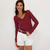 Y2g Pure Hot Girl V-neck Shoulder Slim-fit Long Sleeve