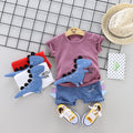 Baby Short-sleeved Cartoon Cotton Dinosaur Two-piece Suit