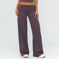 Relaxed-fit Fold-over-waist Wide-leg Sweatpants