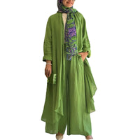 Womens Loose Long Cardigan And Casual Wide-Leg Pants Two-Piece Set
