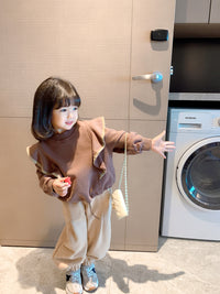 Girls' Suit Autumn And Winter Fleece Sweater Casual Pants
