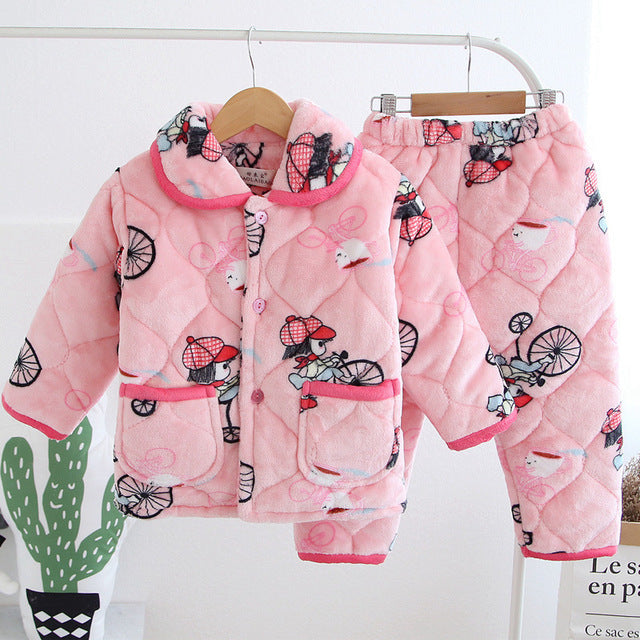 Cotton children's flannel pajamas