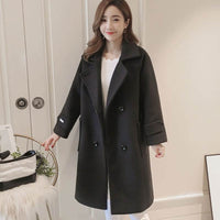 Heavy woolen windbreaker coat