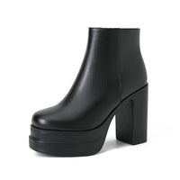 Women's Chunky Heel Ankle Fashion Short Martin Boots