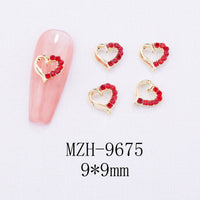 Glass New Year Nail Ornament Red Bow Accessories