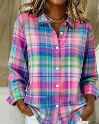 Valentines Day-themed Patterned Long-sleeve Womens Lapel Shirt