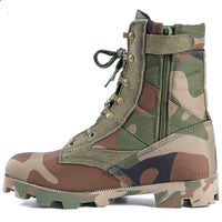 Spring High-top Breathable Zipper Army Fan Combat Boots Outdoor Combat