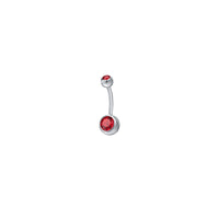 Round Inlaid Zircon Belly Button Umbilical Ring
