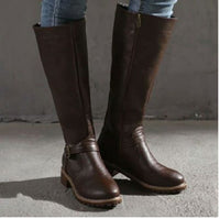 Over-the-knee Boots Side Zipper Thick Heel Large Size