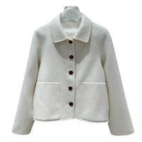 Lapel Cashmere Coat Sweet Girlish Slimming Youthful-looking