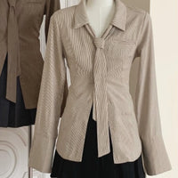 Striped Shirt For Women New Early Autumn Top Long Sleeve