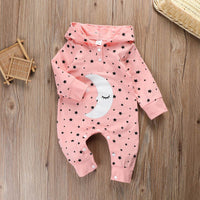Printed long sleeve hooded jumpsuit