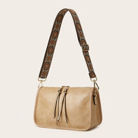 Women's Bohemian Wide Shoulder Strap Crossbody Retro Solid Color Tote