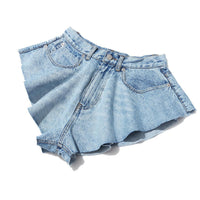 Denim shorts hot pants fake culottes