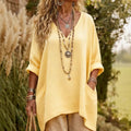 New Casual V Neck Long Sleeve Womens Top