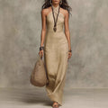 Womens Slim-fit Fashionable Elegant Sleeveless Halter Dress