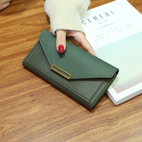 A Multi-functional Buckle Retro Thin Coin Purse From Japan And South Korea