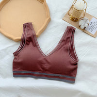 Seamless V-neck Yoga Sports Bra