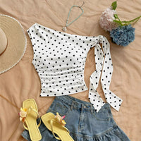 Polka-dot Asymmetric Versatile Camisole For Women