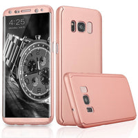 S8 All Inclusive Mobile Phone Shell 360 Degree Frosted Protection PC Hard Sleeve Tempered Film.