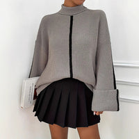 Women's Fashion High Collar Knitted Sweater