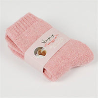 Autumn and winter new ladies rabbit wool socks women's tube socks Terry thick socks warm solid color pull socks