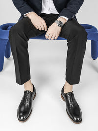 Low-cut Business Dress Shoes British Retro Polished Color