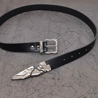 Retro Metal Western Broken Sword Swordsman Carved Belt