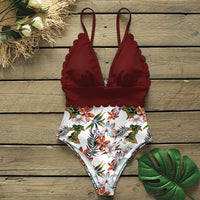 Printed triangle swimsuit