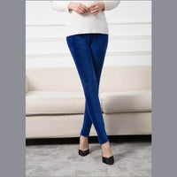 Women's Outer Wear Fleece Stretch Leggings With Small Feet