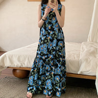 Summer Longline Korean-style Pajama Dress With Vest Style