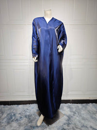Muslim Bright Silk Satin Batwing Sleeve Robe