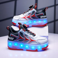 Four-Wheel Childrens Flashing Mesh Roller Skates