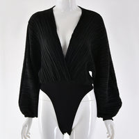 V-neck long sleeve jumpsuit